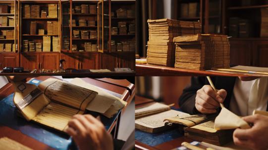 古籍古书籍古籍修复古书高清在线视频素材下载
