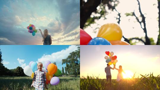 【合集】人们拿着的气球快乐