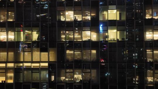 4K写字楼夜景航拍
