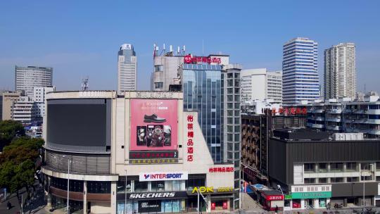 4k  航拍宁波老城城市街景