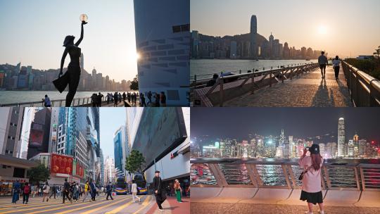 4K合集-香港繁华金融中心-人文旅游