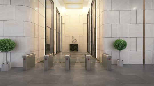 三维渲染办公酒店电梯间场景视频素材模板下载