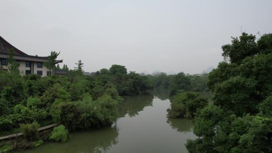 广西桂林山水风光迷雾航拍