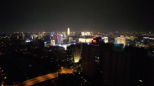 河南郑州金水路夜景航拍