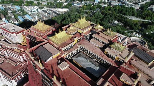 西藏拉萨布达拉宫航拍视频素材模板下载