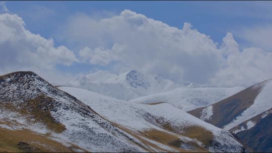 青藏高原西藏雪山延时 雪山