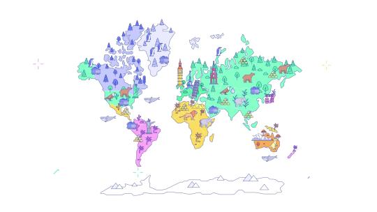 世界地图平铺地理全局
