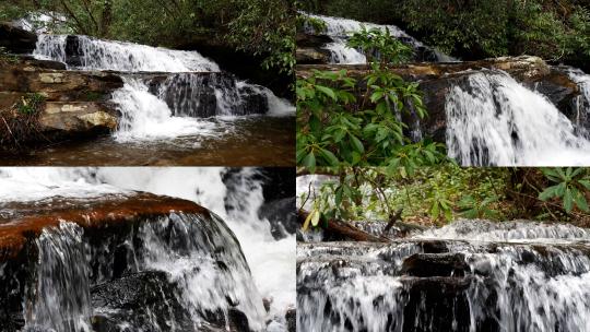 山泉水山间河流水流优质水源小瀑布