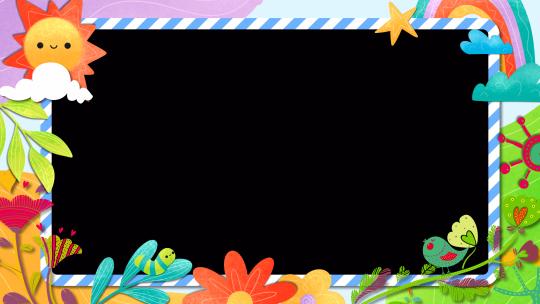 儿童节卡通植物视频边框