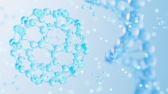 球型分子结构与旋转的DNA动画视频素材模板下载