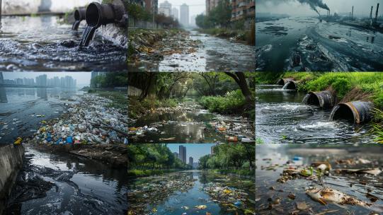 水污染 河流污染 企业排污高清在线视频素材下载