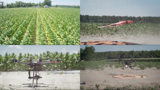 科技农业现代化农业无人机监测作业