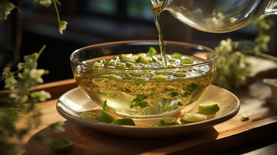 茶柠檬绿茶饮品茶水茶杯茶壶品茶文化花草茶
