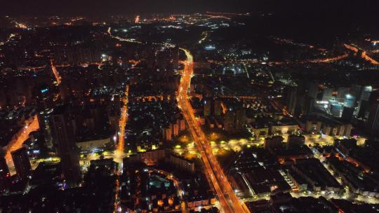 昆明盘龙区夜景航拍