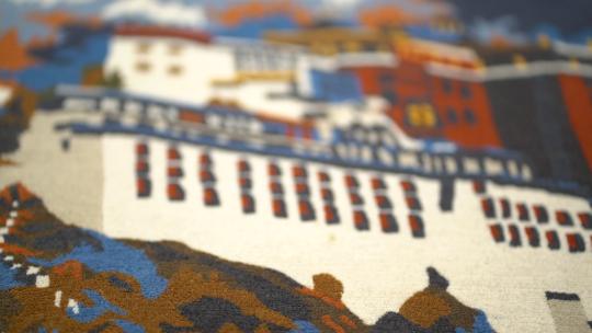 藏族毛毯布达拉宫饰品视频素材