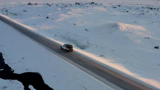 【正版素材】新疆雪地公路自驾