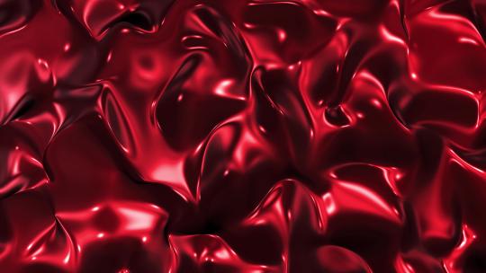 潮流动感红金液态流体金属质感抽象循环背景