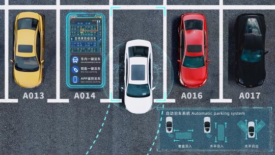 智能泊车智慧停车场系统视频素材模板下载
