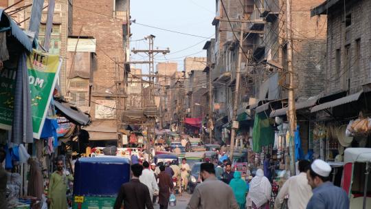 巴基斯坦伊斯兰堡城市道路人流地拍视频素材模板下载