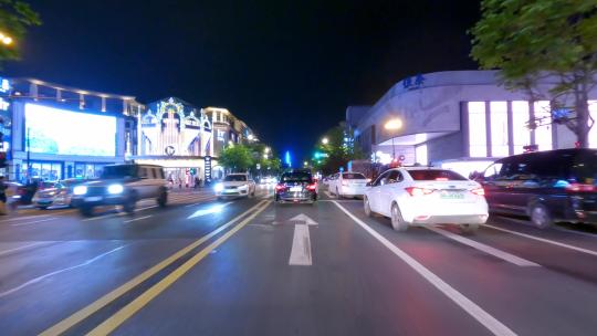 夜晚杭州市延安路车头空镜1视频素材模板下载