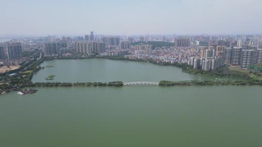 湖南岳阳洞庭湖南湖风景区航拍