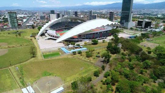 哥斯达黎加国家体育场（国家体育场），位于圣何塞拉萨巴纳大都会公园。艾里视频素材模板下载