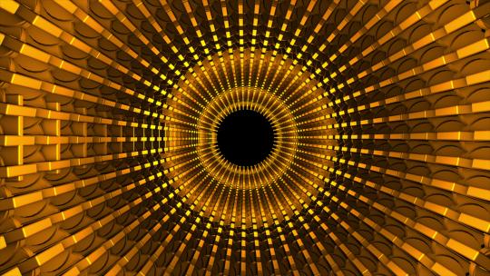 圆形黄金隧道背景 4K高清