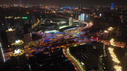 上海徐汇区夜景航拍