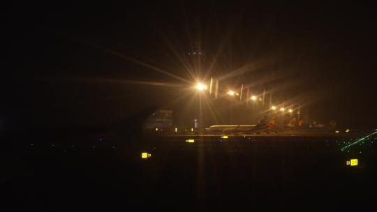 江北国际机场夜景视频素材模板下载