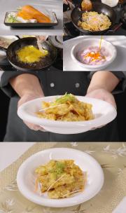 中国东北特色菜锅包肉制作过程高清在线视频素材下载