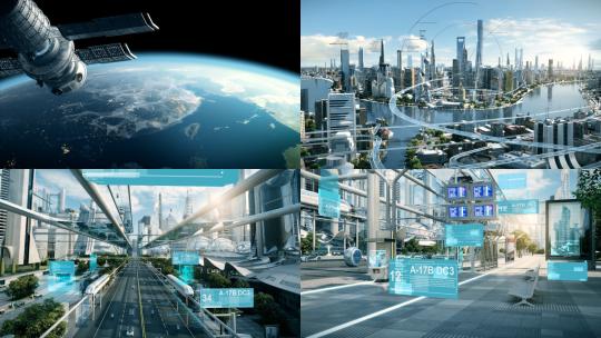 元宇宙科幻城市 元宇宙生活区 未来交通视频素材模板下载