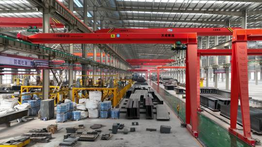 钢结构生产厂房视频素材模板下载