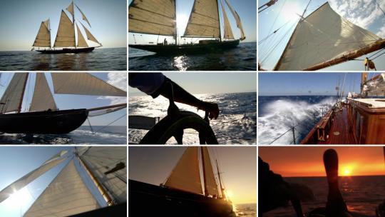 扬帆起航励志新征程帆船合集高清在线视频素材下载