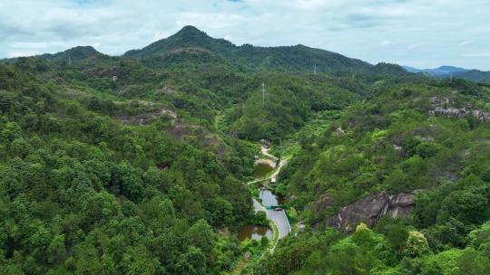 航拍浙江丽水旅游5A级缙云仙都景区