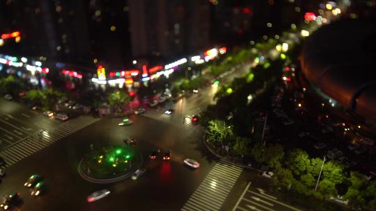微距拍摄城市十字路口/街道/车流