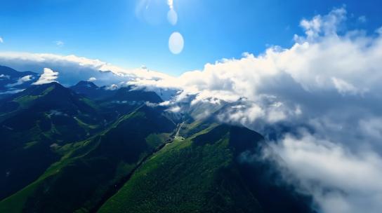 fpv航拍机拍摄中国山川雪山云海高清在线视频素材下载