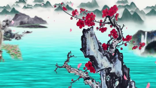 《崖间的花》中国风古典舞台LED背景