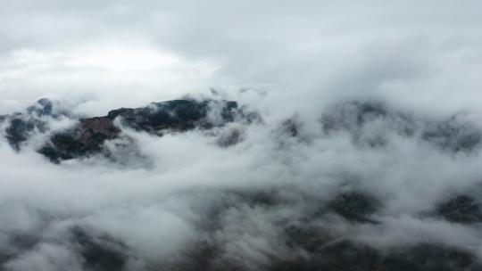 航拍泰山山顶风景风景区云海