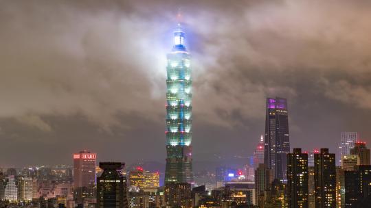 台湾101大厦 城市夜景