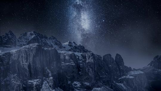帕索·加德纳上空银河系的时间推移。夜晚的白云石。