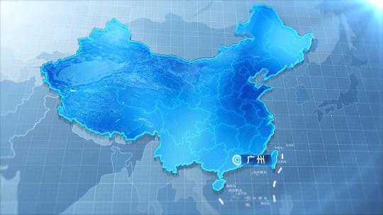 原创中国地图光线广州展示