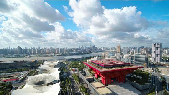 上海世博源中华艺术宫航拍4K