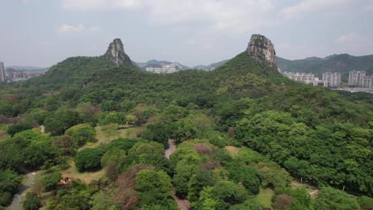 广西柳州奇石公园4A景区航拍视频素材模板下载