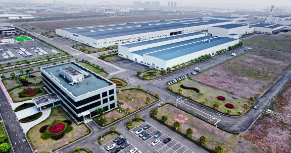 4k航拍北京现代商务车生产基地工厂