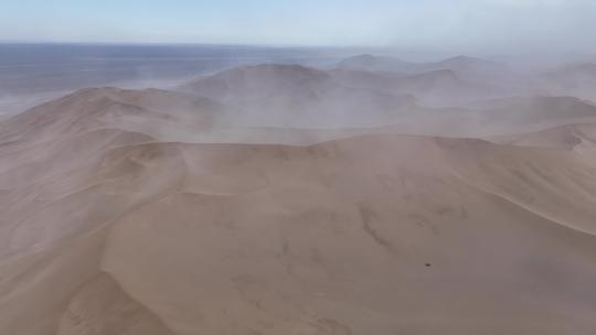 4k航拍塔克拉玛干沙漠风沙流动