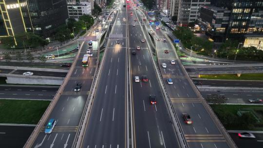 4K城市车流夜景航拍