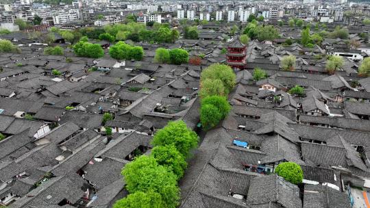 航拍四川南充阆中古城中天楼古民居建筑群