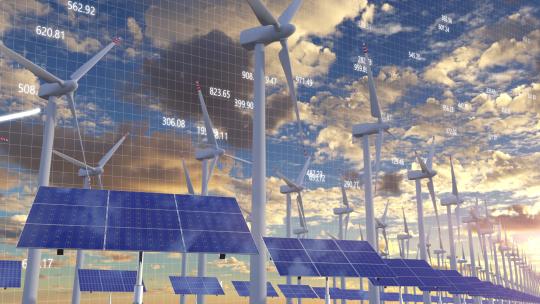 碳中和碳达峰双碳 光伏太阳能风能风力发电视频素材模板下载