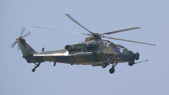 4K稳定：长春航展2023中国空军武直10直升机视频素材模板下载