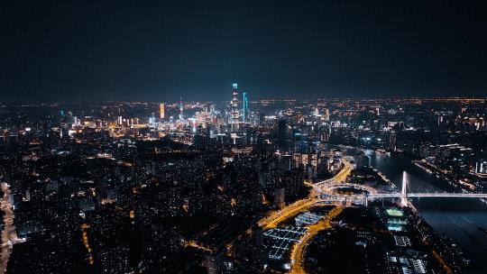 上海浦西夜景航拍